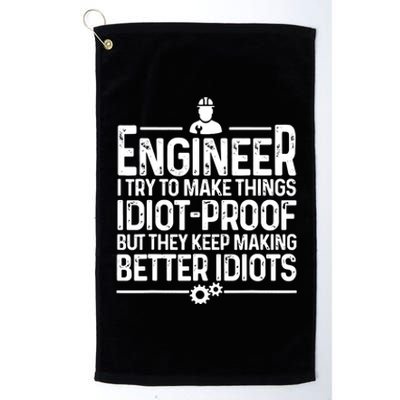 Funny Engineer Gift For Men Women Cool Engineering Mechanic Platinum Collection Golf Towel