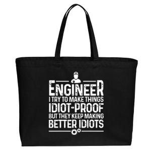 Funny Engineer Gift For Men Women Cool Engineering Mechanic Cotton Canvas Jumbo Tote