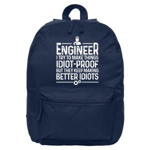 Funny Engineer Gift For Men Women Cool Engineering Mechanic 16 in Basic Backpack