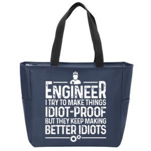 Funny Engineer Gift For Men Women Cool Engineering Mechanic Zip Tote Bag