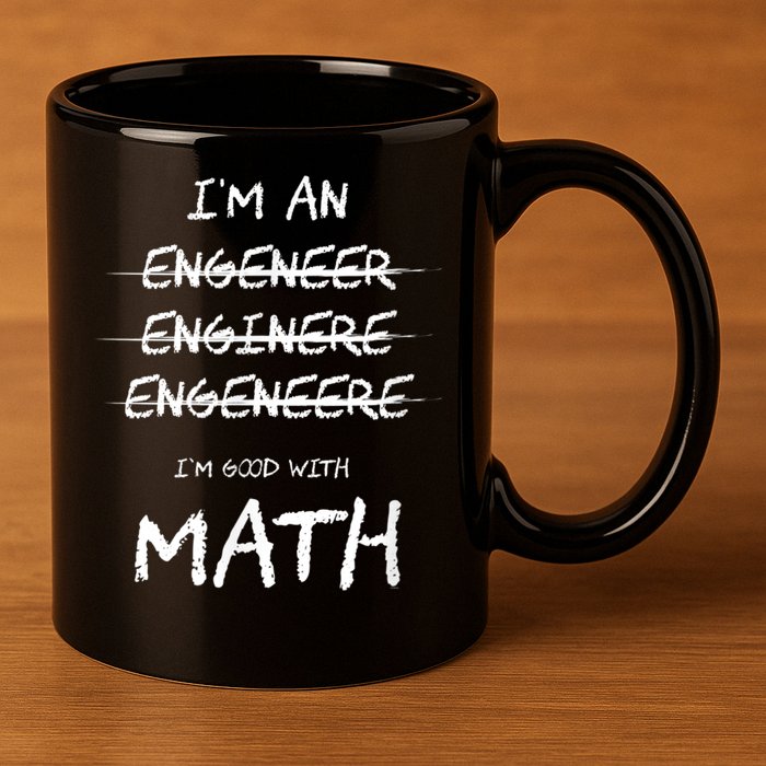 Funny Engineer Good With Math Bad At Spelling Engineering 11oz C Handle Ceramic Mug