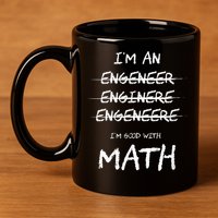 Funny Engineer Good With Math Bad At Spelling Engineering 11oz C Handle Ceramic Mug