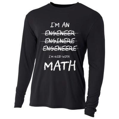 Funny Engineer Good With Math Bad At Spelling Engineering Cooling Performance Long Sleeve Crew