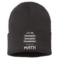 Funny Engineer Good With Math Bad At Spelling Engineering Sustainable Knit Beanie