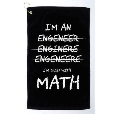 Funny Engineer Good With Math Bad At Spelling Engineering Golf Towel