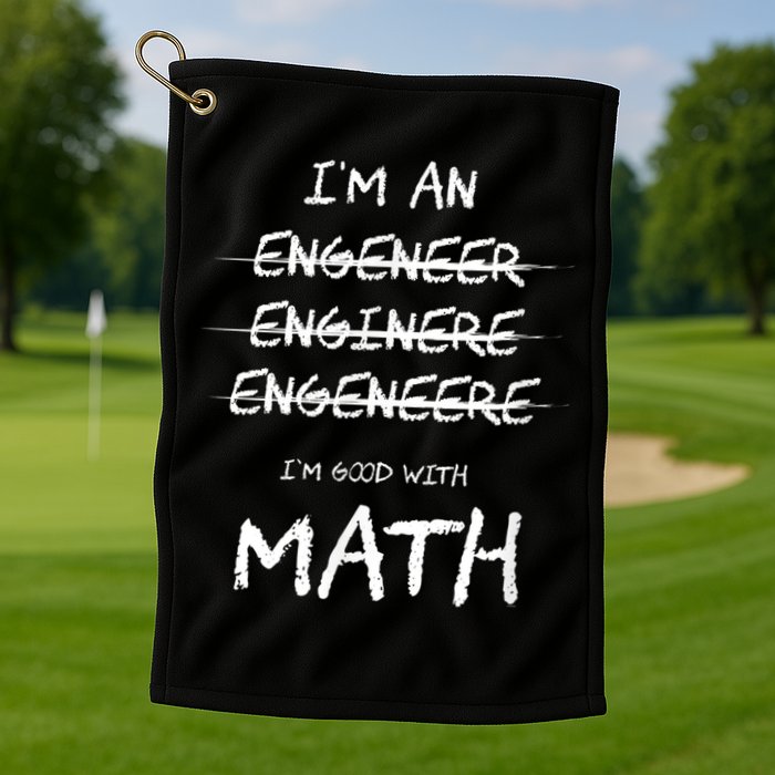 Funny Engineer Good With Math Bad At Spelling Engineering Golf Towel