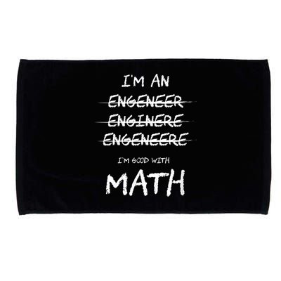 Funny Engineer Good With Math Bad At Spelling Engineering Microfiber Hand Towel