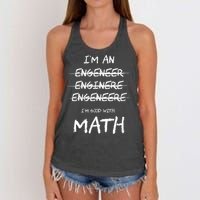 Funny Engineer Good With Math Bad At Spelling Engineering Women's Knotted Racerback Tank