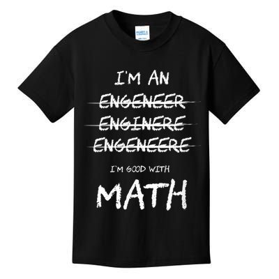 Funny Engineer Good With Math Bad At Spelling Engineering Kids T-Shirt