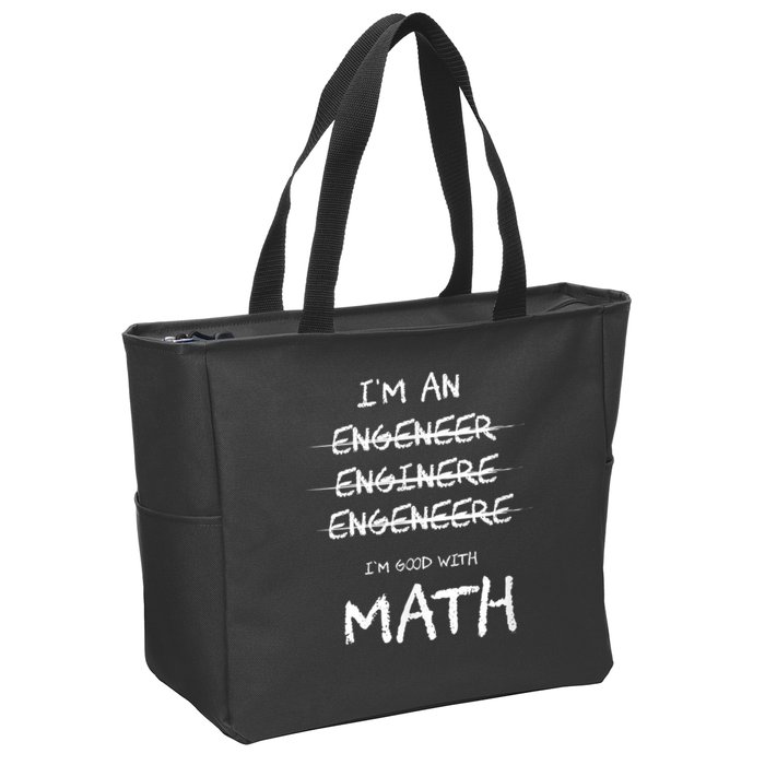 Funny Engineer Good With Math Bad At Spelling Engineering Zip Tote Bag