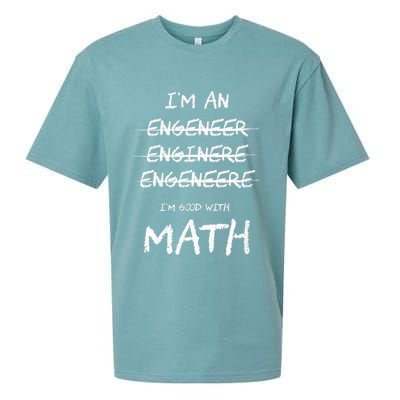 Funny Engineer Good With Math Bad At Spelling Engineering Sueded Cloud Jersey T-Shirt