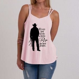 Funny Every Girl Needs A Little Rip In Her Jeans Meme Every Girl Needs A Little Women's Strappy Tank