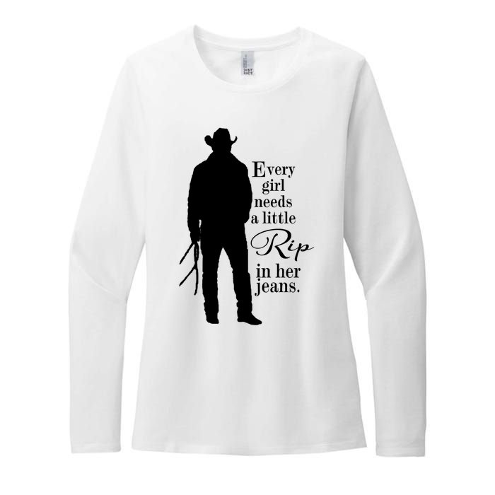 Funny Every Girl Needs A Little Rip In Her Jeans Meme Every Girl Needs A Little Womens CVC Long Sleeve Shirt