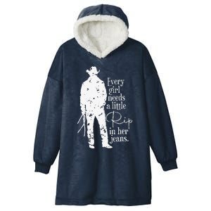 Funny Every Girl Needs A Little Rip In Her Jeans Meme Every Girl Needs A Little Hooded Wearable Blanket