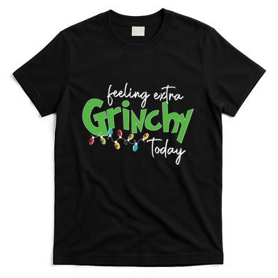 Feeling Extra Grinchy Today Christmas Xmas Lights Pullover T-Shirt