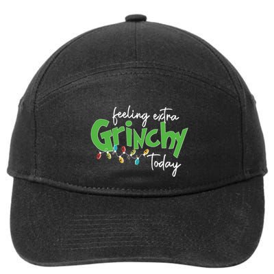 Feeling Extra Grinchy Today Christmas Xmas Lights Pullover 7-Panel Snapback Hat