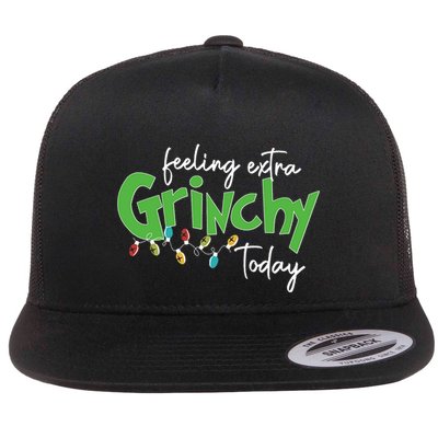 Feeling Extra Grinchy Today Christmas Xmas Lights Pullover Flatbill Hat