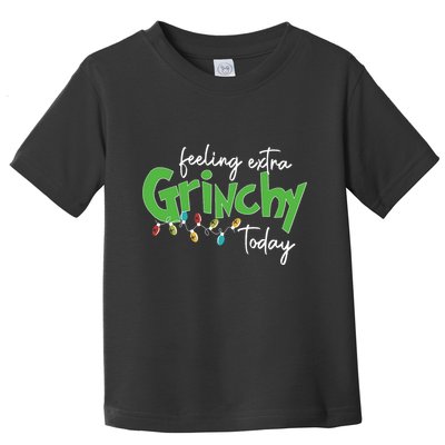 Feeling Extra Grinchy Today Christmas Xmas Lights Pullover Toddler T-Shirt