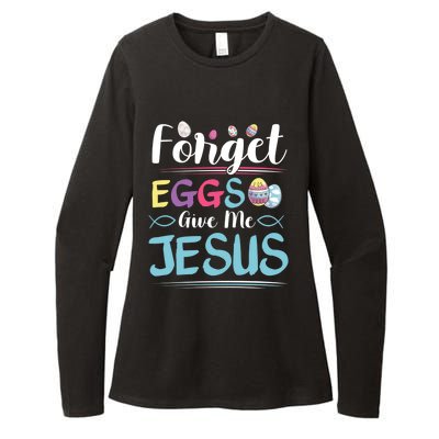 Forget Eggs Give Me Jesus Religious Easter Meaningful Gift Womens CVC Long Sleeve Shirt