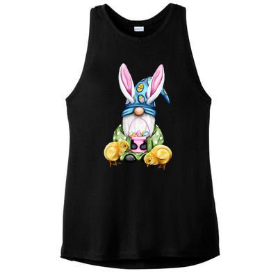 Funny Easter Gnome Ladies PosiCharge Tri-Blend Wicking Tank