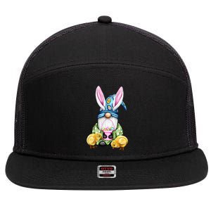 Funny Easter Gnome 7 Panel Mesh Trucker Snapback Hat