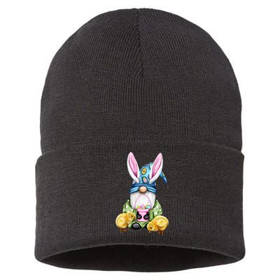 Funny Easter Gnome Sustainable Knit Beanie