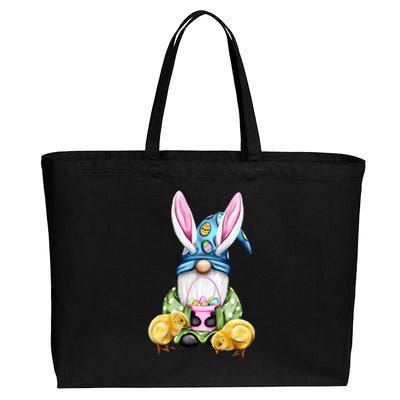 Funny Easter Gnome Cotton Canvas Jumbo Tote