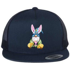 Funny Easter Gnome Flat Bill Trucker Hat