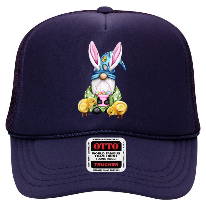 Funny Easter Gnome High Crown Mesh Back Trucker Hat