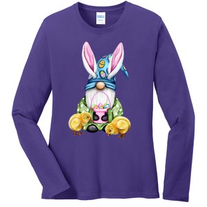 Funny Easter Gnome Ladies Long Sleeve Shirt