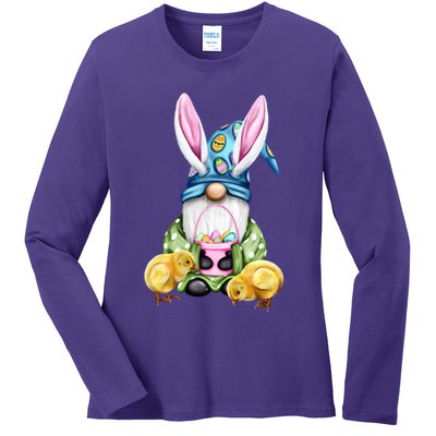 Funny Easter Gnome Ladies Long Sleeve Shirt
