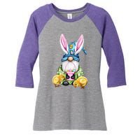 Funny Easter Gnome Women's Tri-Blend 3/4-Sleeve Raglan Shirt