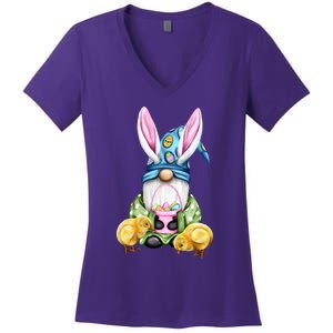 Funny Easter Gnome Women's V-Neck T-Shirt