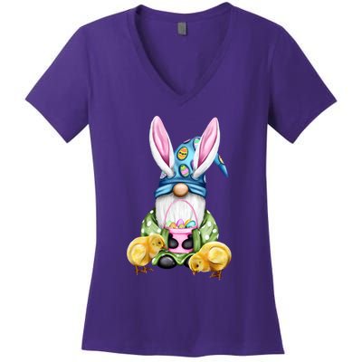 Funny Easter Gnome Women's V-Neck T-Shirt