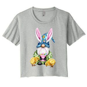 Funny Easter Gnome Women's Crop Top Tee