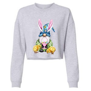 Funny Easter Gnome Cropped Pullover Crew