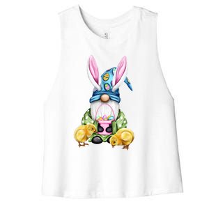 Funny Easter Gnome Women's Racerback Cropped Tank