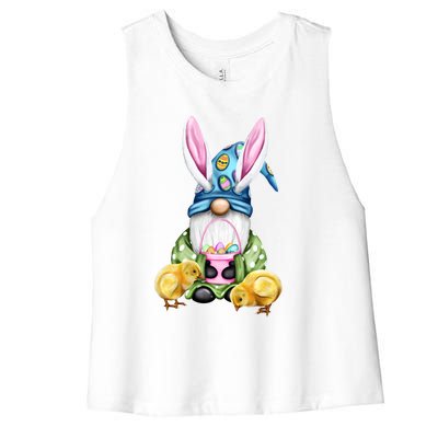 Funny Easter Gnome Women's Racerback Cropped Tank