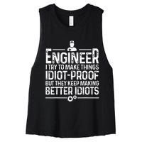 Funny Engineer Gift For Men Women Cool Engineering Mechanic Women's Racerback Cropped Tank