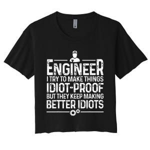 Funny Engineer Gift For Men Women Cool Engineering Mechanic Women's Crop Top Tee