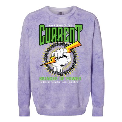 Funny Electrician Gift Electrical Engineer Lineman Colorblast Crewneck Sweatshirt