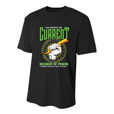 Funny Electrician Gift Electrical Engineer Lineman Youth Performance Sprint T-Shirt