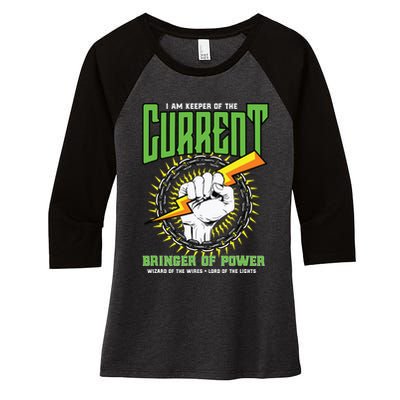 Funny Electrician Gift Electrical Engineer Lineman Women's Tri-Blend 3/4-Sleeve Raglan Shirt