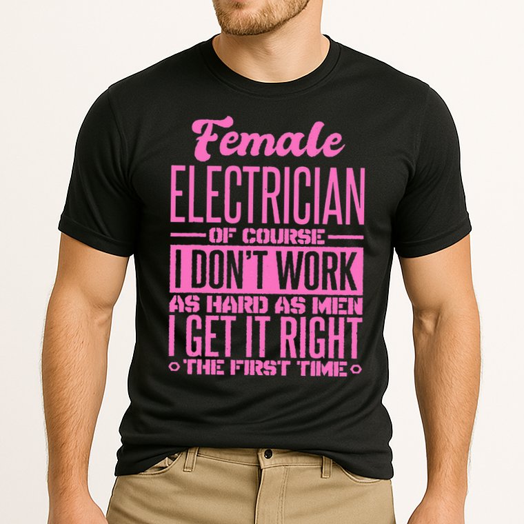 Female Electrician Get It Right The First Time Performance Shirt