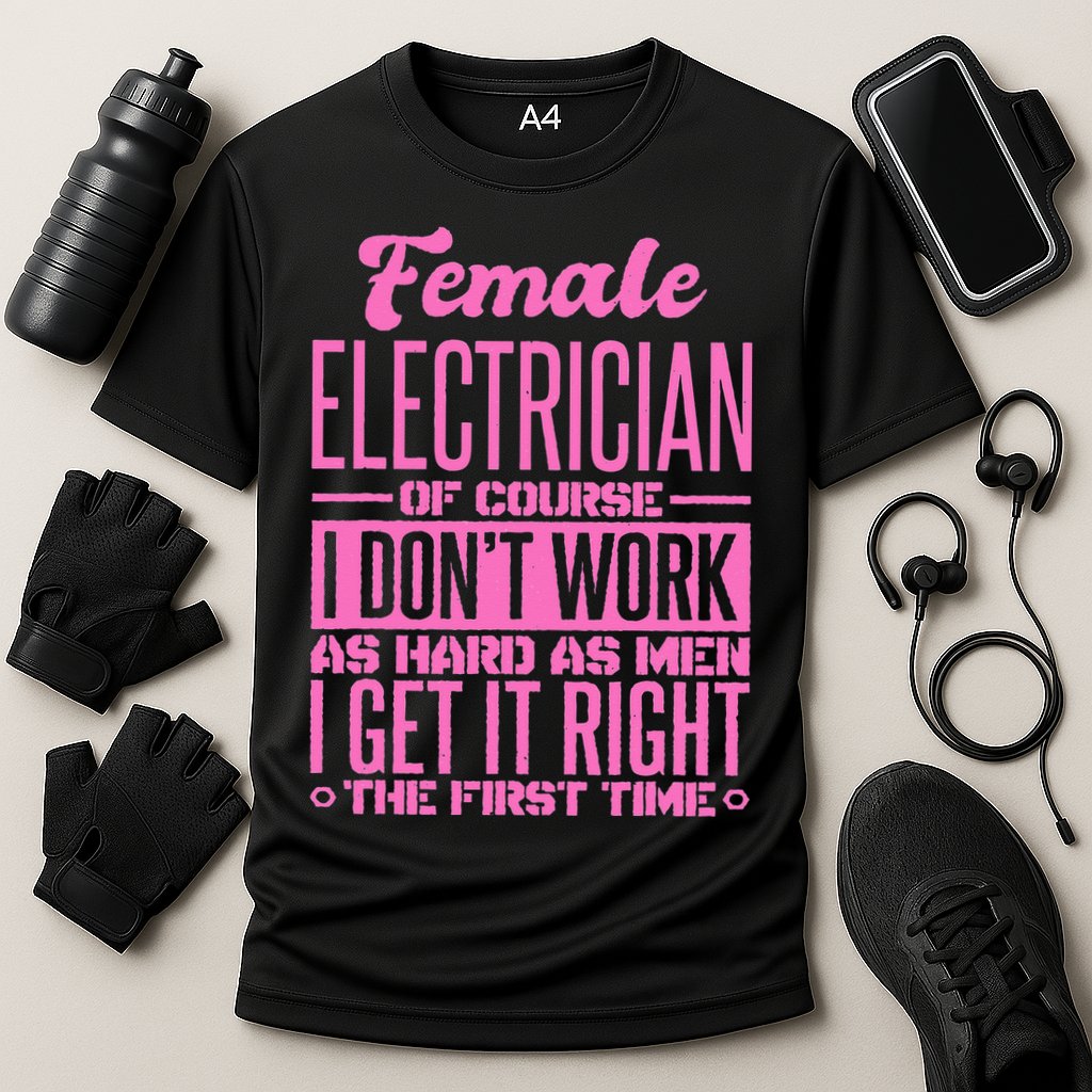 Female Electrician Get It Right The First Time Performance Shirt