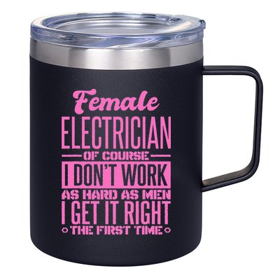 Female Electrician Get It Right The First Time 12oz Stainless Steel Coffee Mug