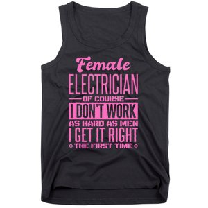 Female Electrician Get It Right The First Time Tank Top