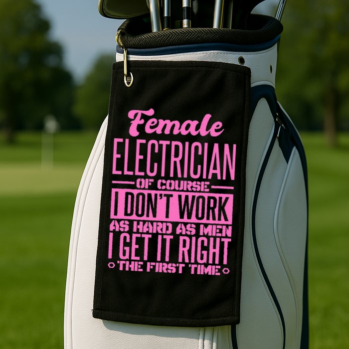 Female Electrician Get It Right The First Time Golf Towel