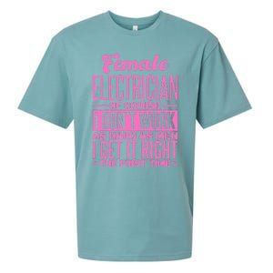 Female Electrician Get It Right The First Time Sueded Cloud Jersey T-Shirt