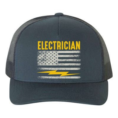 Funny Electrician Gift For Electricians American Flag Gift Yupoong Adult 5-Panel Trucker Hat